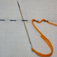 Anleitungsbilder Vorstich, umschlungen